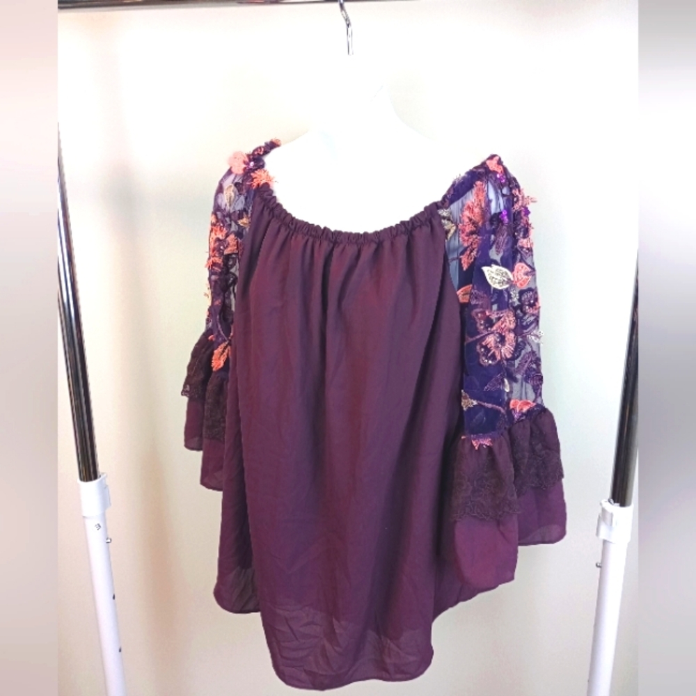 Plum floral top